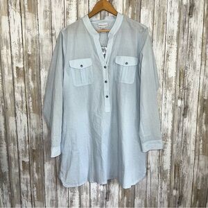 Soft Surroundings Light Blue Double Pocket Tunic